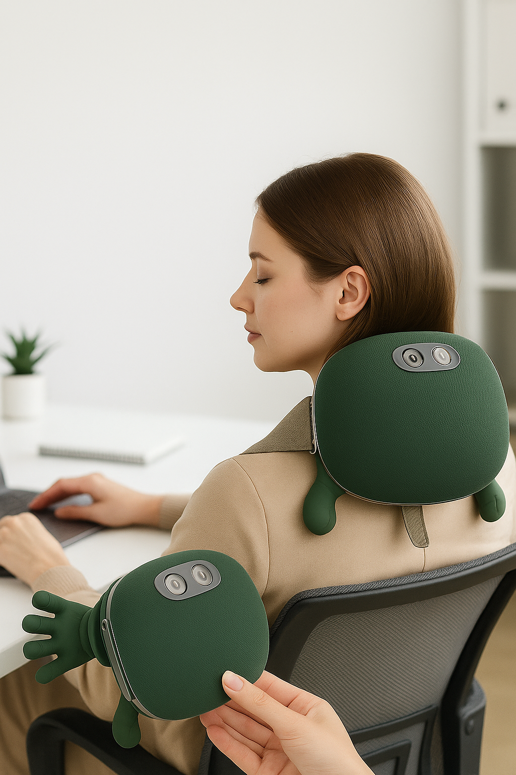 "Shiatsu Cervical Electric Massager and Shoulders - 3 Modes, Relaxing Heat, Portable for Neck and Back