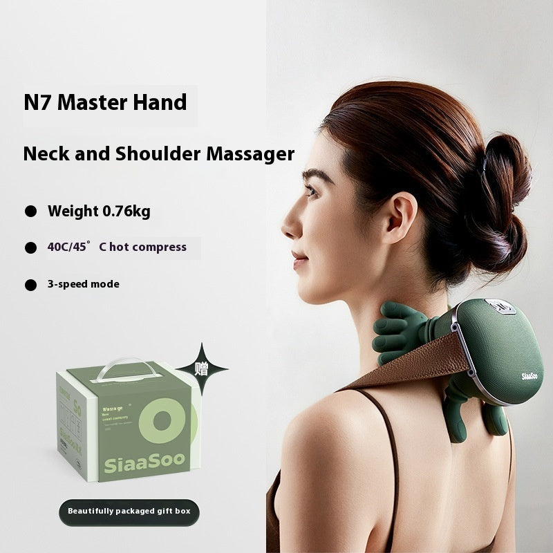 "Shiatsu Cervical Electric Massager and Shoulders - 3 Modes, Relaxing Heat, Portable for Neck and Back